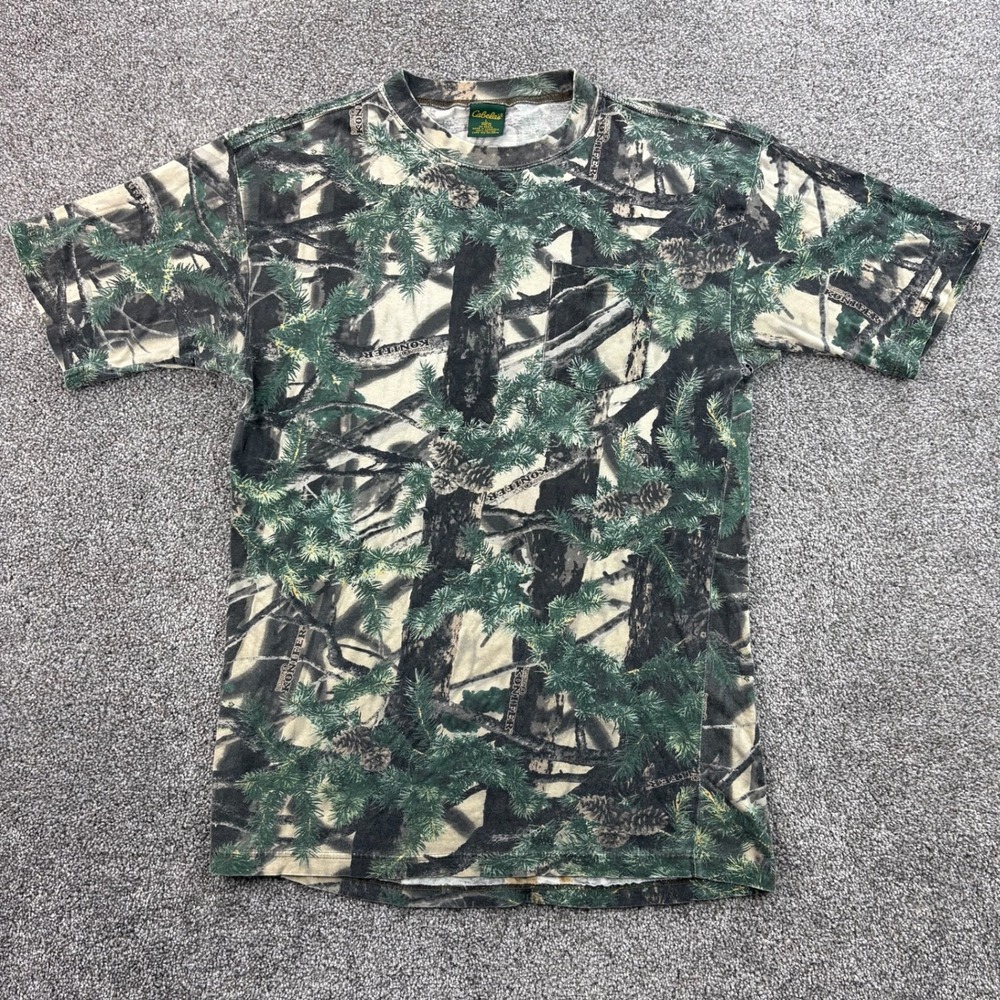 Cabela's Seclusion 3D Konifer Camo Pocket Shirt Mens Large Green Cotton Hunting